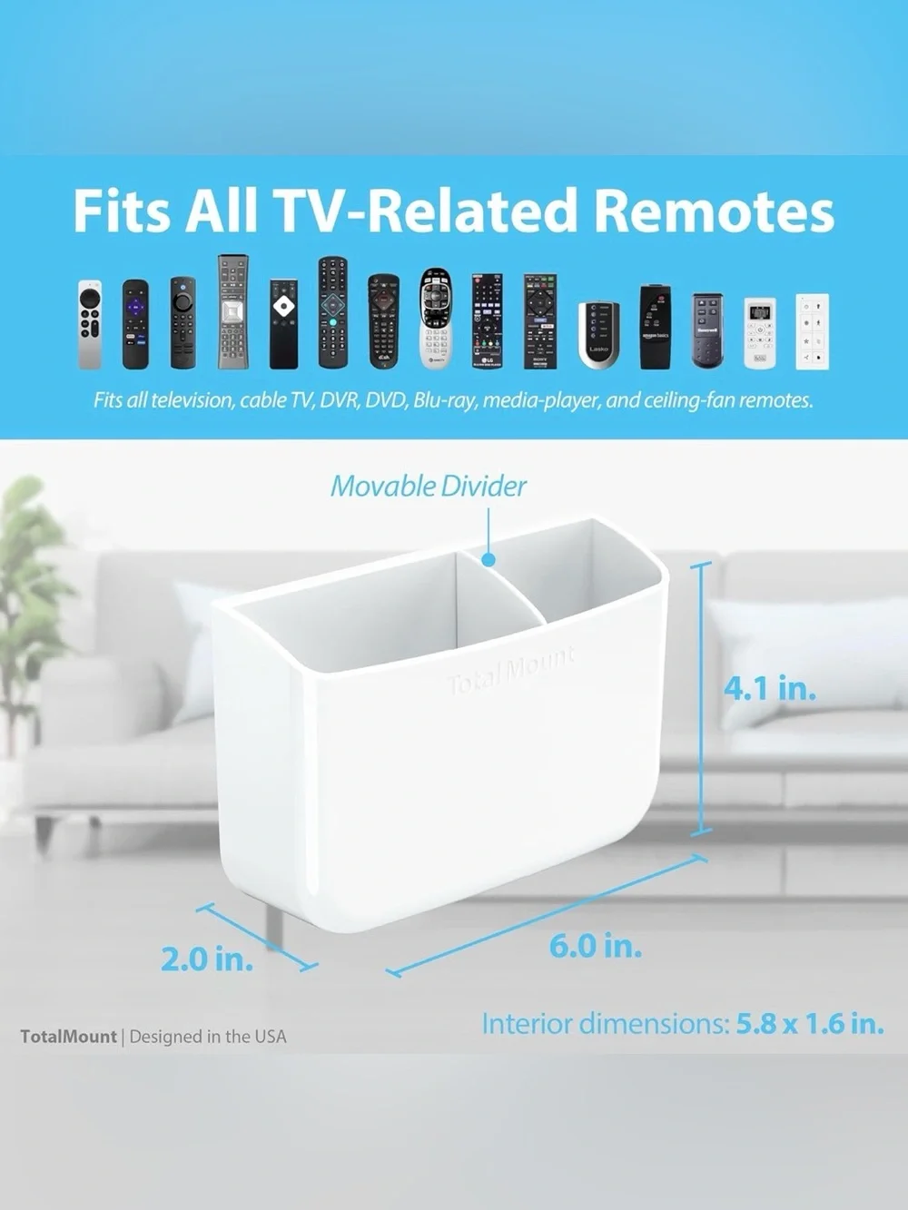 White Remote Holder with Rhinestone Hearts